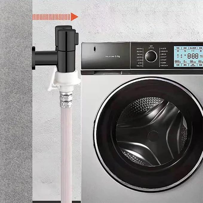 1-In-2-Out Dual Control Valve, 1-In-2-Out Washing Machine and Toilet Faucet, Dual Control Valve for Bidet, Bathroom Faucet Double Handle Dual Control with Pull Out Sprayer (Black)