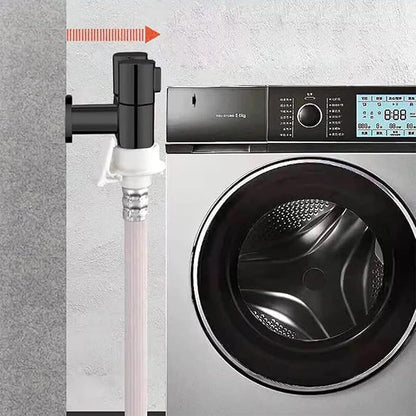 1-In-2-Out Dual Control Valve, 1-In-2-Out Washing Machine and Toilet Faucet, Dual Control Valve for Bidet, Bathroom Faucet Double Handle Dual Control with Pull Out Sprayer (Black)