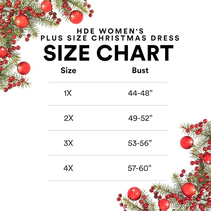 HDE Womens Plus Size Party Dress Ugly Christmas Sweater Long Sleeve Skater Dress