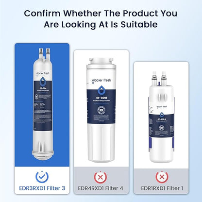 GLACIER FRESH Compatible with 4396841 Refrigerator Water Filter, EDR3RXD1, KAD3RXD1, WHR3RXD1, 4396841, 4396710, Filter 3, 46-9083,46-9030, 9030, 9083 Refrigerator Water Filter, 1 Pack