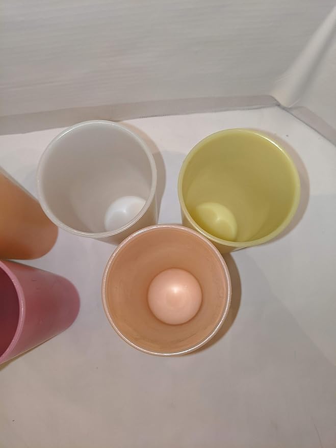 Tupperware Set of 6 Classic Vintage Smooth 16 Ounce Pastel Tumblers 107
