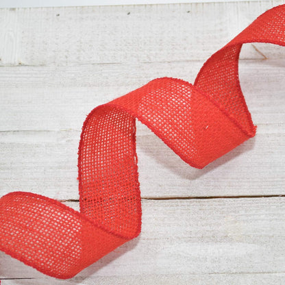Morex Natural Burlap Wired Ribbon for Decorations, Holidays, Parties, Home and Outdoor Decor, 1.5" x 10 Yd, Rose Red