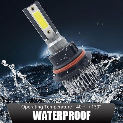 2 PCS 9007 Car LED Fog Light, 35mm x 84mm x 25mm 38W 6000K 6000LM IP68 Waterproof High-brightness COB Wafer Bulb, Auto Auxiliary Lighting Accessories, Compatible with Most Car Models (White)