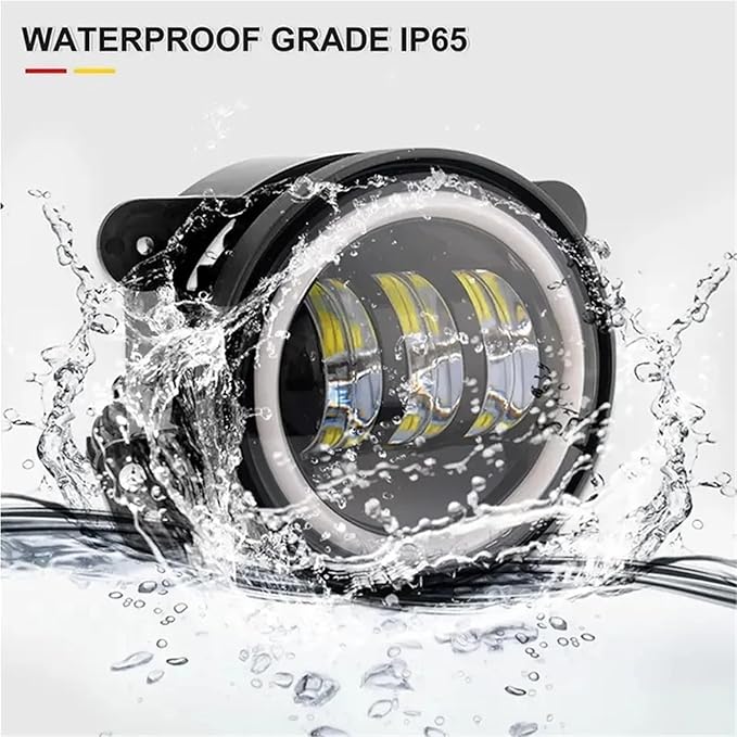 Front Bumper Fog Lamp for Dodge for Journey for Charger 20092013 4 Inch Car LED Headlight 30W Fog Light with White Halo Ring DRL Angel Eyes Light Front (1 Pcs)