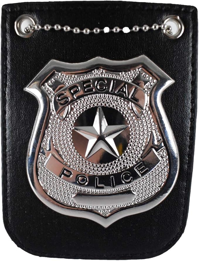 Pretend Play Police Badge with Chain Fashion Necklace