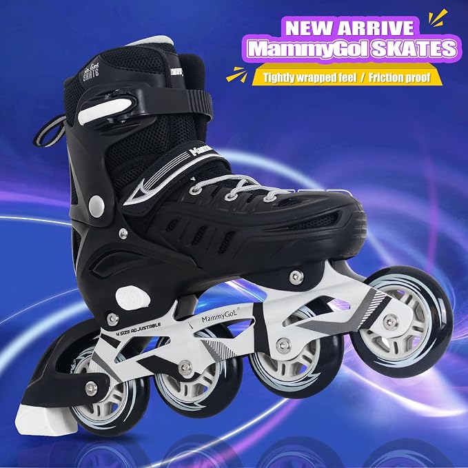 Adults Adjustable Inline Skates, Safe and Durable Roller Skates with Giant Wheels, High Performance Professional Skates for Men Women Youth