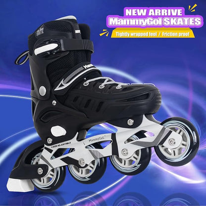 Adults Adjustable Inline Skates, Safe and Durable Roller Skates with Giant Wheels, High Performance Professional Skates for Men Women Youth
