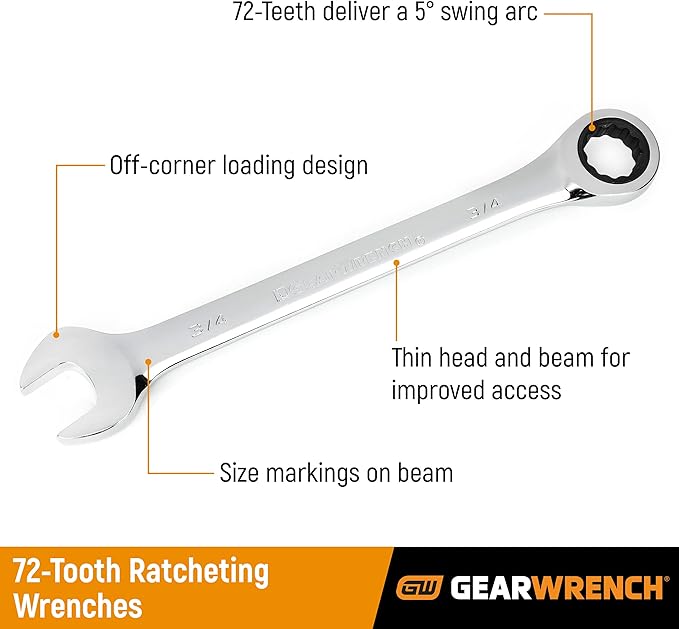 GEARWRENCH 12mm 12 Point Ratcheting Combination Wrench - 9112