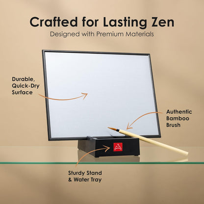 Relax, focus, and relieve stress with the Buddha Board's mess-free, water-based painting that teaches the art of letting go.