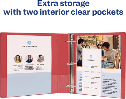 Avery Durable 3 Ring Binder, 1" Slant Rings, 1 Red Binder (27201)