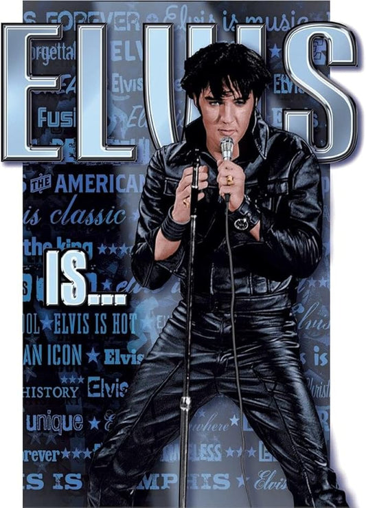 Desperate Enterprises Elvis is Tin Sign - Nostalgic Vintage Metal Wall Decor - Made in USA