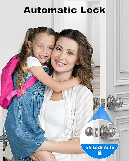 Smart Door Knob, Fingerprint Door Knob Biometric Fingerprint Smart Door Lock Keyless Entry Door Lock for Home, Office, Hotel, Bedroom, Garage, Pantry, Apartment
