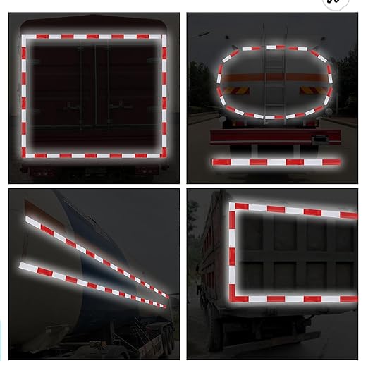 SWRT 2 Inch x 160 Feet DOT-C2 Reflective Tape - Red  White Outdoor Waterproof Conspicuity Tape for Vehicles, Trailers, Boats  Signs