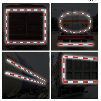 SWRT 2 Inch x 160 Feet DOT-C2 Reflective Tape - Red  White Outdoor Waterproof Conspicuity Tape for Vehicles, Trailers, Boats  Signs