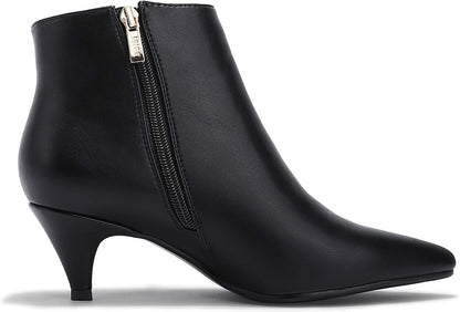 Women Booties Low Kitten Heel Ankle Boots Pointed Toe Short Boots Dress Sexy Shoes
