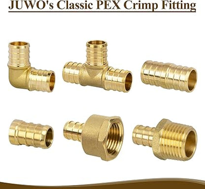 12" PEX Coupling, PEX Fitting for Plumbing Repairs, Sturdy and Enduring Brass Crimp Fitting (12 Pack)
