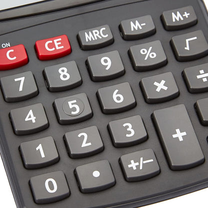 Basics LCD 8-Digit Desktop Calculator, Portable and Easy to Use, Black, 1-Pack