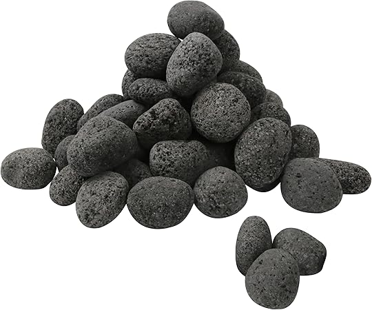 Sunnyglade 10LBS Black Lava Rocks for Fire Pit 1-2 inch Gas Fireplace Rocks, Black Lava Pebbles for Propane Fire Pit, Decorative Volcanic Stone for Outdoor  Indoor Gas Fireplace (10, Pounds)