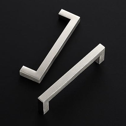 Ravinte 1 Pack Cabinet Handles Square Cabinets Cupboard Handles Brushed Nickel Drawer Pulls Stainless Steel Kitchen Cabinet Pulls Cabinet Hardware Drawer Handles 5 inch Hole Center