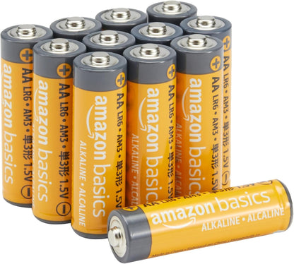 Basics 12-Pack AA Alkaline Batteries, 1.5 Volt, Long Lasting Power, 10-Year Shelf Life