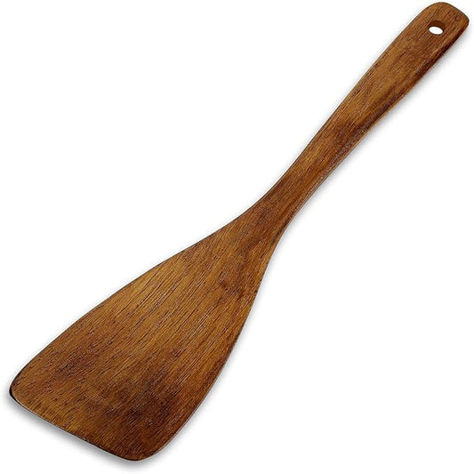 1 PCS Flat Wooden Spatula Wooden Turner Spatula Kohl Wood Spatulas Wood Wok Spatulas Flat Spoons for Cooking Premium Non Stick Cooking Utensil Angled for Gifting