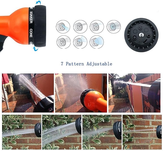Garden Hose Nozzle Handheld Sprayer 7 High Pressure Patterns Watering Nozzles Spray Gun
