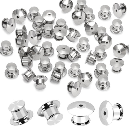 Ceryvop 20PCS Locking Pin Backs, Metal Pin Keepers and Clasp, Pin Backing for Brooch, Enamel, and Lapel Pins