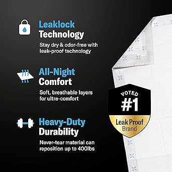 Chucks MAX Hospital Bed Pads Disposable Adult 30 x 36 Breathable Incontinence Pads - XX-Large Pee Pads for Elderly Adults - Heavy Duty Absorbency Underpads - 400 Lbs. Patient Repositioning 26 Pads