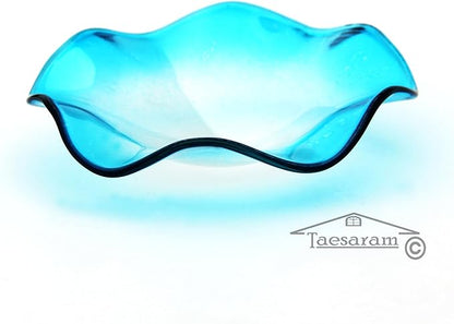 Wavy Wax Warmer Replacement Dish Vibe Color Wax Warmer Plate Scentsy Replacement Dish Glass Bowl Scentsy Warmer Tray Oil Burner Melter Scent Tart Essential Aroma(Light Blue, 3.5 inch)