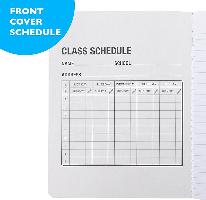 BAZIC Composition Book Wide Ruled 100 Sheet Black Marble Notebook, Writing Journal Comp Lined Notebooks for School, 1-Pack