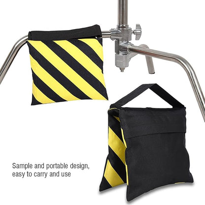 Heavy Duty Sandbag - Studio Video Sand Bag - Yellow  Black Stripes - Photography Weight Bags - for Studio Video Light Stand,Tripod