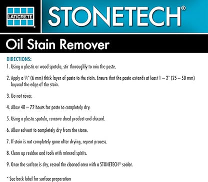 STONETECH Oil Stain Remover, Cleaner for Natural Stone, Grout, & Masonry, 1 Pint/16OZ (473ML) Can