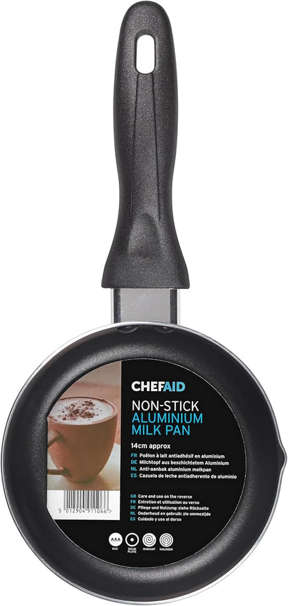 10E11060 Non Stick Milk Pan, 30.3 x 14 x 6.4 cm, Black