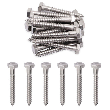 3/8" X 3-1/2" Hex Lag Screws, 304 Stainless Steel Lag Screws Bolts for Wood (16PCS, Black)
