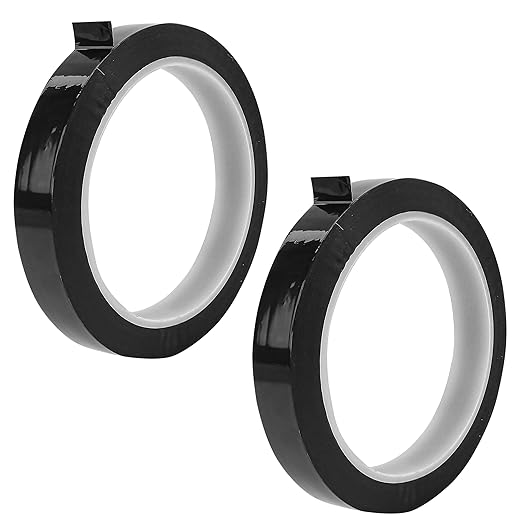 2PCS 14mmx50Meter 3D Printer Tape, Masking Shading Border Wish Tape Accessories Parts for Elegoo Mars for Photon LCD 3D Printer Laser Painters (Black)