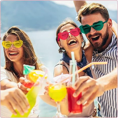 Heart Shaped Sunglasses for Women, Transparent Candy Rimless Sunglasses, Fashion Heart Shaped Glasses for Party Favor