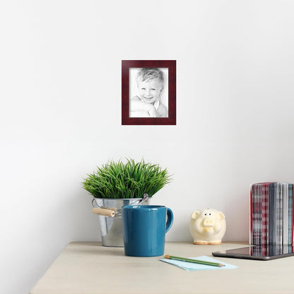 ArtToFrames 8x10 Inch Red Picture Frame, This 1.50 Inch Custom Poster Frame is Cherry - Comes with Regular Glass and Corrugated Backing (WOM0066-78238-YCHY-8x10)