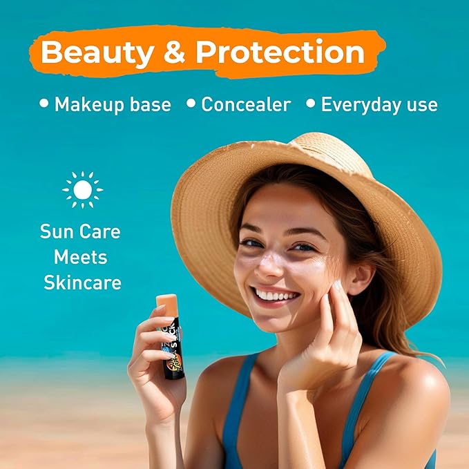 Sun Zapper Zinc Oxide Mineral Sunscreen Stick  SPF 50 Water Resistant  Light Skin Tone (BronzeTan)  12g (0.42 Oz)  For Face  Body  Adults  Kids  Made in Australia