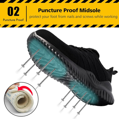 Tinefiy steel toe shoes provide superior protection, comfort, and safety for women in tough work environments.
