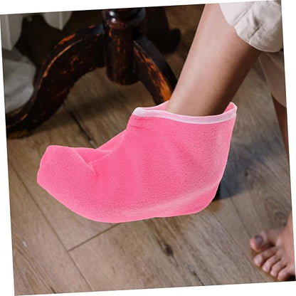 FOMIYES 1 Pair Paraffin Wax Booties Reusable Wax Warming Covers for Foot Spa Treatments Thick Moisturizing Foot Liners Bright with Trim Ideal for Hydrating and