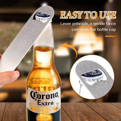 Pack of 20 Flat, Stainless Steel Beer Openers Sublimation Bottle Opener Blanks Heavy Duty Bar Funny for Bartender, Men Women Kitchen Party Supplies, 7 Inch (Silver)