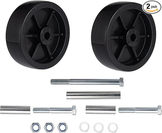 Plutreas 6-Inch Boat Trailer Jack Wheels Freight Dolly Wheel Replacement with Hardware (2 Pack)