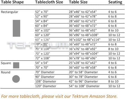 TEKTRUM 60 X 84 INCH 60"X84" RECTANGULAR POLYESTER TABLECLOTH - THICKHEAVY DUTYDURABLE FABRIC (Black)