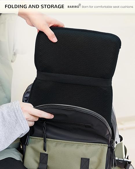 Portable Gel Seat Cushion, Up to 20.5" Foldable Travel Cushion for Home, Office Chair, Bleacher, Folding Egg Gel Cushion for Stadium, Travel, Camping, Seat Cushion for Pressure ReliefBlack