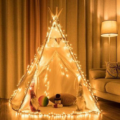 500 LED 49ft Christmas Cluster Lights String Lights Decoration for Home Garden Wedding Party Xmas Tree Bedroom Indoor Outdoor Decor (Warm White)