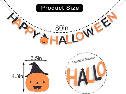 Happy Halloween Banner - Halloween Party Decorations,halloween Decor Banner,halloween Backdrop Black Orange,fall Decor
