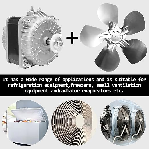 YZF18-25 Fan AC Motor(Copper Wire)120V 60HZ 18W 1.01A,YZF18-25 Shaded Pole Motor,with Single Phase, 4 Shaded Poles 1550 rmin,Suitable for Condenser, Evaporator, Radiator and Other Cooling Equipment