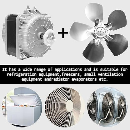 YZF18-25 Fan AC Motor(Copper Wire)120V 60HZ 18W 1.01A,YZF18-25 Shaded Pole Motor,with Single Phase, 4 Shaded Poles 1550 rmin,Suitable for Condenser, Evaporator, Radiator and Other Cooling Equipment