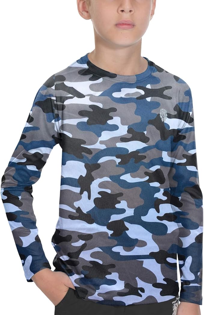 Sun Shirts for Youth Boys Rashguard - Long/Short Sleeve Lightweight Shirt SPF 50+