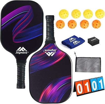 JOYMOVE Pickleball Paddles Set of 246, USAPA Approved Pickleball Paddle, Fiberglass Pickleball Set with Lightweight Pickleball Rackets,Pickleballs and Pickleball Bag, Pickleball Gifts for Beginners